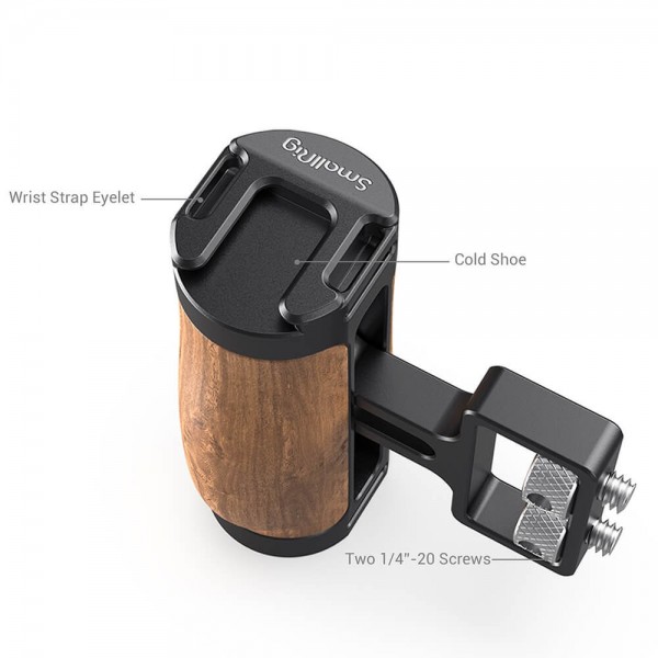 SmallRig Wooden Mini Side Handle (1/4"-20 Screws) 2913